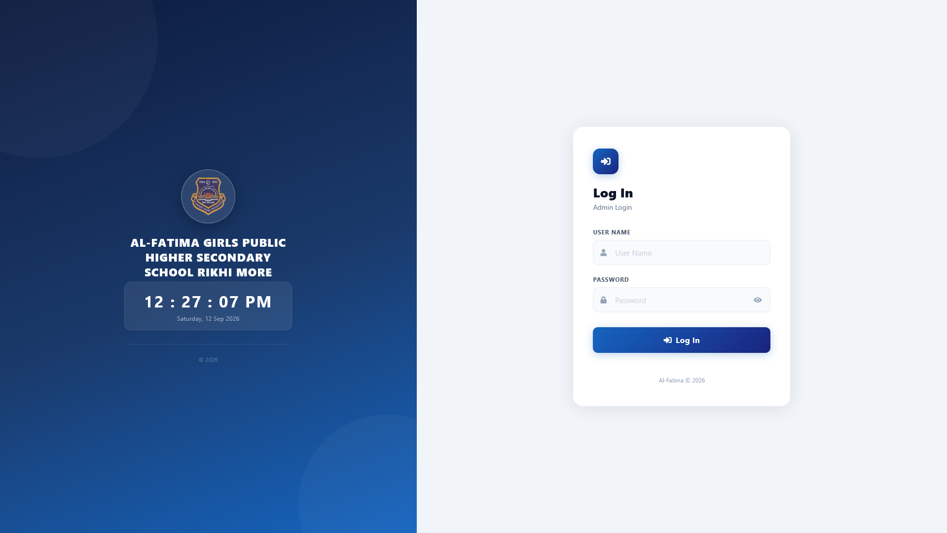 CampusPro login screen, branded for a school client