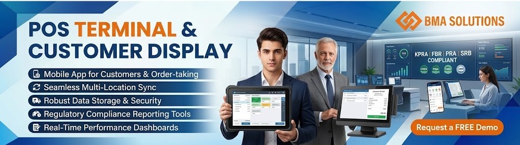 POS terminal and customer display hardware for restaurants